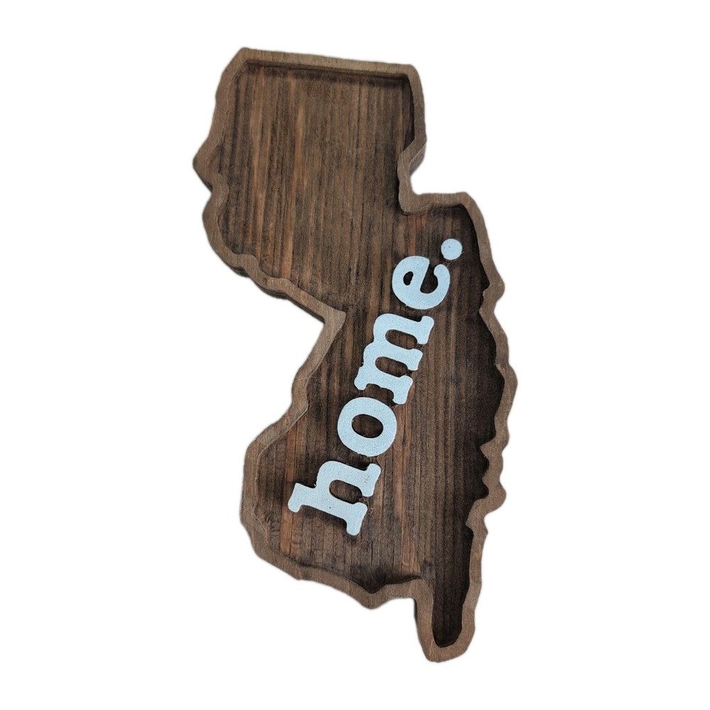Home State Apparel New Jersey Rustic Barn Wood "Home"  Wall Decor Plaque